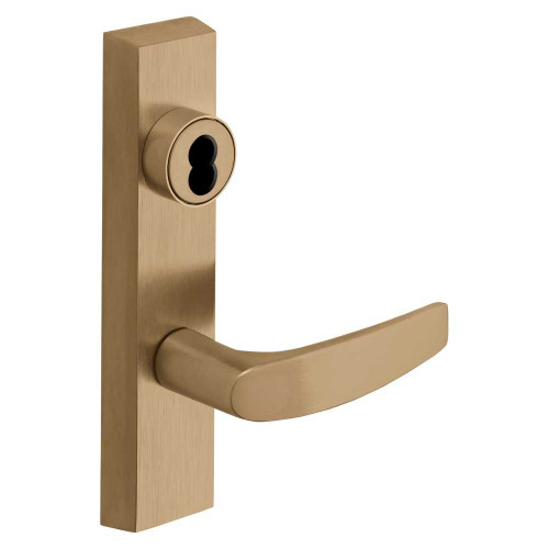 Sargent 70-713 ETB LHRB 10 Grade 1 Exit Device Trim Classroom Function Key Outside Unlocks/Locks Trim For Surface Vertical Rod and Mortise 8700 8900 Series Devices SFIC Prep Less Core B Lever LHR Satin Bronze Clear Coated 70-713 ETB LHRB 10