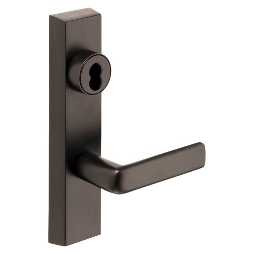 Sargent 70-713 ETE LHRB 10BL Grade 1 Exit Device Trim Classroom Function Key Outside Unlocks/Locks Trim For Surface Vertical Rod and Mortise 8700 8900 Series Devices SFIC Prep Less Core E Lever LHR Oxidized Satin Bronze Relieved Clear Coated 70-713 ETE LHRB 10BL