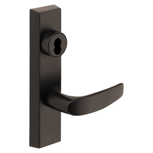 Sargent 70-713 ETB RHRB 20D Grade 1 Exit Device Trim Classroom Function Key Outside Unlocks/Locks Trim For Surface Vertical Rod and Mortise 8700 8900 Series Devices SFIC Prep Less Core B Lever RHR Dark Oxidized Statuary Bronze Clear Coated 70-713 ETB RHRB 20D