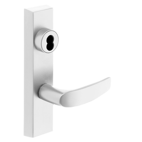 Sargent 70-713 ETB LHRB WSP Grade 1 Exit Device Trim Classroom Function Key Outside Unlocks/Locks Trim For Surface Vertical Rod and Mortise 8700 8900 Series Devices SFIC Prep Less Core B Lever LHR White Suede Powder Coat 70-713 ETB LHRB WSP