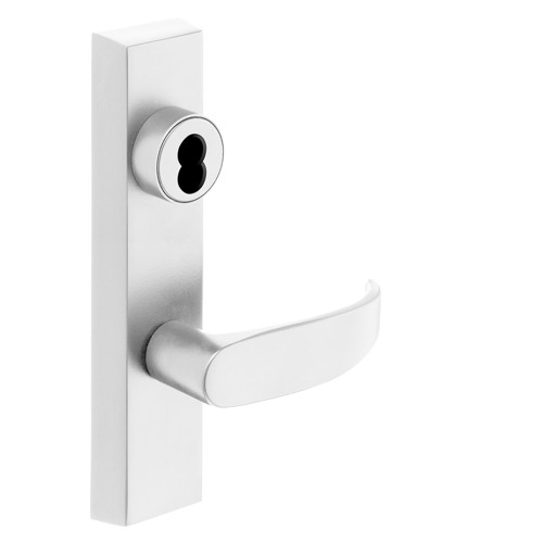 Sargent 70-713 ETP LHRB WSP Grade 1 Exit Device Trim Classroom Function Key Outside Unlocks/Locks Trim For Surface Vertical Rod and Mortise 8700 8900 Series Devices SFIC Prep Less Core P Lever LHR White Suede Powder Coat 70-713 ETP LHRB WSP