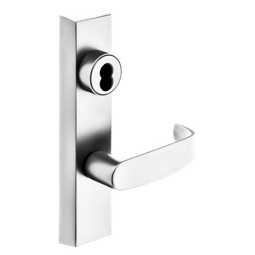 Sargent 70-713 ETL LHRB 14 Grade 1 Exit Device Trim Classroom Function Key Outside Unlocks/Locks Trim For Surface Vertical Rod and Mortise 8700 8900 Series Devices SFIC Prep Less Core L Lever LHR Bright Nickel Plated Clear Coated 70-713 ETL LHRB 14