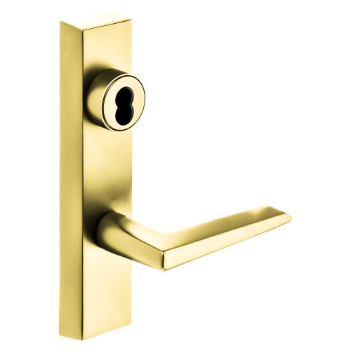 Sargent 70-706-6 ETF LHRB 3 Grade 1 Exit Device Trim Storeroom Function Key Unlocks Trim Trim Retracts Latch/Trim Relocks when Key is Removed For LP8600 LR8600 and LS8600 Series Devices SFIC Prep Less Core F Lever LHR Bright Brass 70-706-6 ETF LHRB 3