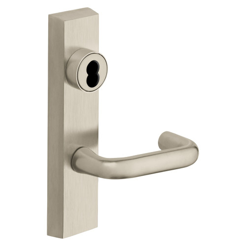Sargent 70-706-8 ETJ RHRB 15 Grade 1 Exit Device Trim Storeroom Function Key Unlocks Trim Trim Retracts Latch/Trim Relocks when Key is Removed For Rim 8800 and NB8700 Series Devices SFIC Prep Less Core J Lever RHR Satin Nickel Plated Clear Coated
