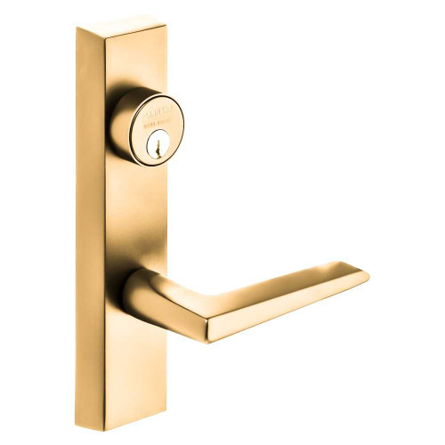 Sargent 743-6 ETF RHRB 9 Grade 1 Exit Device Trim Classroom Function Freewheeling Trim Key Outside Unlocks/Locks Trim For LP8600 LR8600 and LS8600 Series Devices 1-1/8 In Mortise Cylinder F Lever RHR Bright Bronze Clear Coated 743-6 ETF RHRB 9