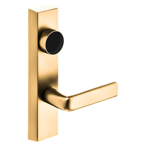 Sargent LC-743 ETE LHRB 9 Grade 1 Exit Device Trim Classroom Function Freewheeling Trim Key Outside Unlocks/Locks Trim For Surface Vertical Rod and Mortise 8700 8900 Series Devices Less Cylinder E Lever LHR Bright Bronze Clear Coated