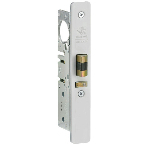 Adams Rite 4510-26-101-628 Standard Duty Deadlatch Flat Faceplate Guarded Latch 31/32 Backset 4-5/8 Mortise Strike Satin Aluminum Clear Anodized Finish Right-Handed or Left Hand Reverse