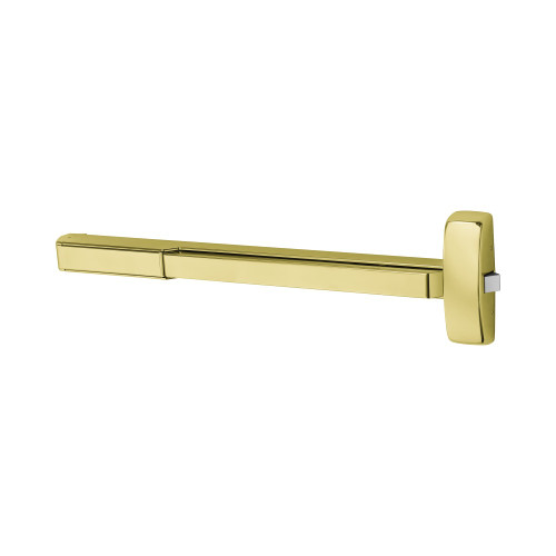 Sargent 1256-PE8810F 3 Grade 1 Fire Rated Rim Exit Device Wide Stile Pushpad 36 Device Dummy Function For Wood Metal and Aluminum Doors Less Dogging Electric Latch Retraction Bright Brass Finish 1256-PE8810F 3