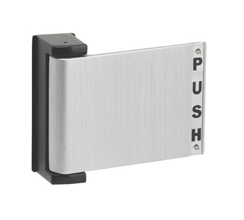 Adams Rite 4590-01-02-628 Flat Deadlatch Paddle Pull to Left For 2-1/4 In to 2-1/2 In Thick Door RH or Exterior of LHR Satin Aluminum 4590-01-02-628