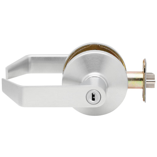 Falcon B301S D 626 Grade 2 Cylindrical Lock Bedroom/Bath Privacy Function Non-Keyed Dane Lever Standard Rose Satin Chrome Finish Non-handed