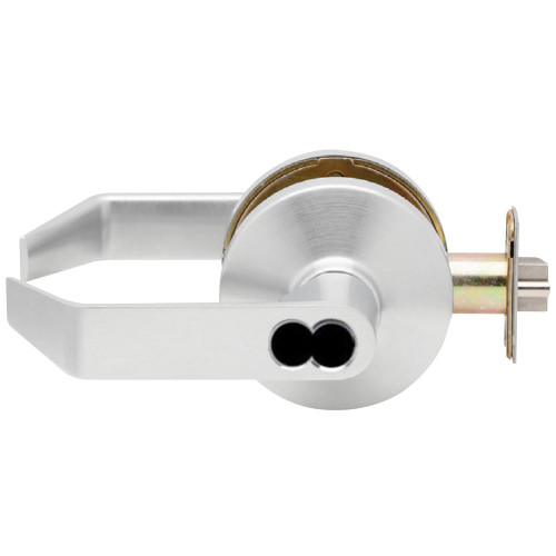 Falcon B511BD D 626 Grade 2 Cylindrical Lock Entry/Office Function SFIC Prep Less Core Dane Lever Standard Rose Satin Chrome Finish Non-handed