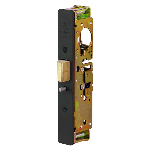 Adams Rite 4900-46-217-335 Heavy Duty Deadlatch Flat Faceplate 1-1/2 In Backset 2-5/8 In Flat Mortised Strike for Center Hung 4 In Jamb RH or LHR Black Anodized