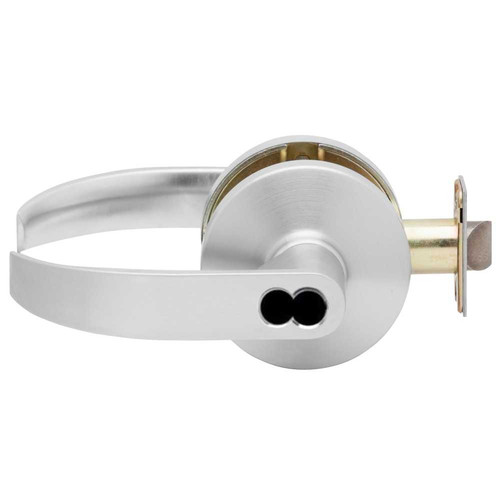 Falcon B501BD Q 626 Grade 2 Cylindrical Lock Entry Function SFIC Prep Less Core Quantum Lever Standard Rose Satin Chrome Finish Non-handed B501BD Q 626