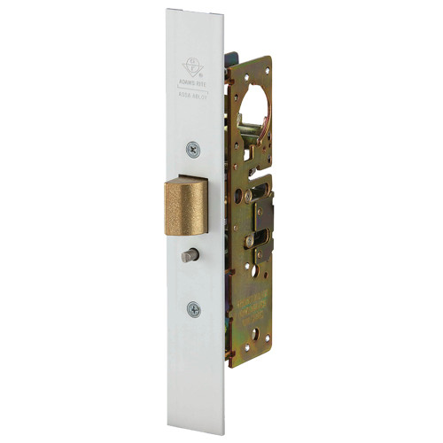 Adams Rite 4920AN-45-602-628 Heavy Duty ANSI Size Deadlatch Flat Faceplate 1-1/2 In Backset 4-7/8 In Flat Mortised Strike LH or RHR Satin Aluminum