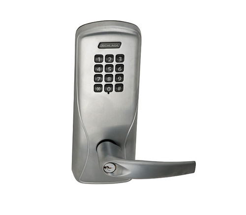 Schlage Electronics CO200993M70KPATH605JRR CO-200 Standalone Electronic Lock Mortise Exit Device Trim Classroom Function Keypad Athens Style Lever FSIC Prep Bright Brass