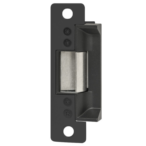 Adams Rite 7100-310-335-00 Electric Strike Electrically Unlocked Fail Secure For Aluminum Hollow Metal or Wood Applications 4-7/8 x 1-1/4 Flat Faceplate with Radius Corners 12VDC Black Anodized Aluminum