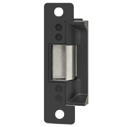 Adams Rite 7100-510-335-00 Electric Strike Electrically Unlocked Fail Secure For Aluminum Hollow Metal or Wood Applications 4-7/8 x 1-1/4 Flat Faceplate with Radius Corners 24VDC Black Anodized Aluminum 7100-510-335-00