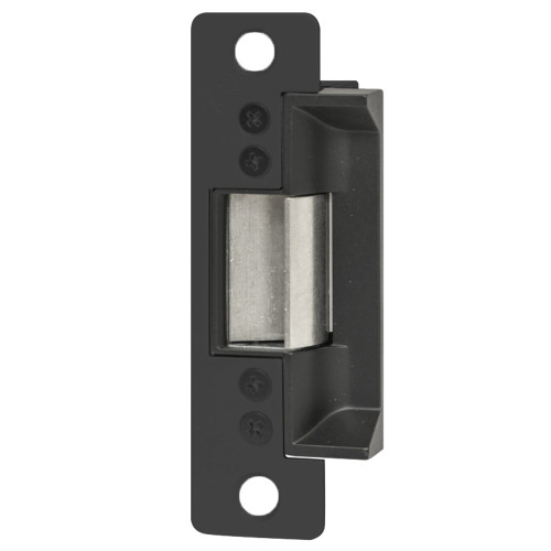 Adams Rite 7100-519-335-00 Electric Strike Electrically Unlocked Fail Secure For Aluminum Hollow Metal or Wood Applications 4-7/8 x 1-1/4 Flat Faceplate with Radius Corners 24VDC Black Anodized Aluminum