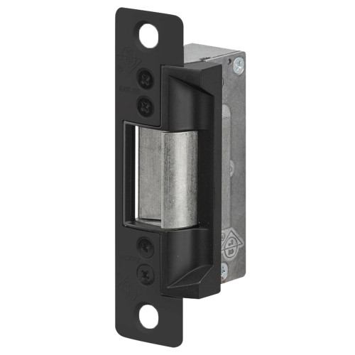 Adams Rite 7101-310-335-00 Electric Strike Electrically Unlocked Fail Secure For Aluminum Hollow Metal or Wood Applications 4-7/8 x 1-1/4 Radiused Faceplate 12VDC Black Anodized Aluminum