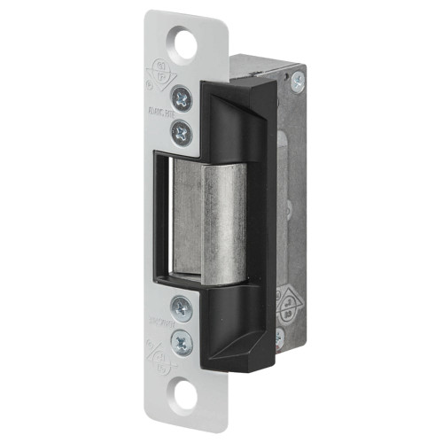 Adams Rite 7101-540-628-00 Electric Strike Electrically Unlocked Fail Secure For Aluminum Hollow Metal or Wood Applications 4-7/8 x 1-1/4 Radiused Faceplate 24VAC Satin Aluminum Clear Anodized