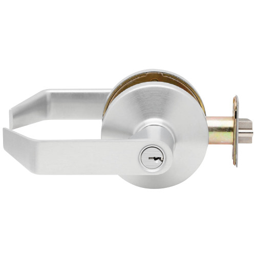 Falcon B581CP6D D 626 Grade 2 Cylindrical Lock Storeroom Function Key in Lever Cylinder Dane Lever Standard Rose Satin Chrome Finish Non-handed
