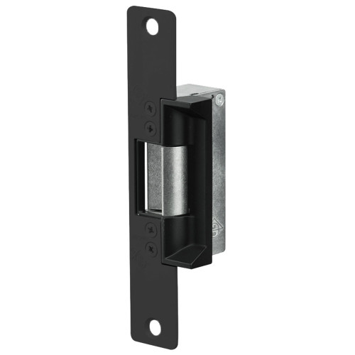 Adams Rite 7130-310-335-00 Electric Strike Electrically Unlocked Fail Secure For Aluminum Hollow Metal or Wood Applications 6-7/8 x 1-1/4 Flat Faceplate with Radius Corners 12VDC Black Anodized Aluminum