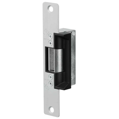Adams Rite 7130-340-628-00 Electric Strike Electrically Unlocked Fail Secure For Aluminum Hollow Metal or Wood Applications 6-7/8 x 1-1/4 Flat Faceplate with Radius Corners 12VAC Satin Aluminum Clear Anodized 7130-340-628-00