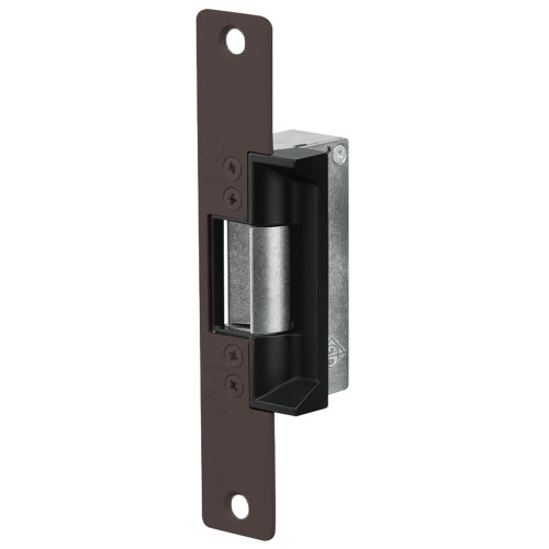 Adams Rite 7130-515-313-00 Electric Strike Electrically Locked Fail Safe For Aluminum Hollow Metal or Wood Applications 6-7/8 x 1-1/4 Flat Faceplate with Radius Corners 24VDC Dark Bronze Anodized Aluminum