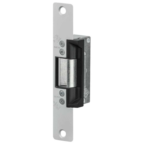 Adams Rite 7131-340-628-00 Electric Strike Electrically Unlocked Fail Secure For Aluminum Hollow Metal or Wood Applications 6-7/8 x 1-1/4 Radiused Faceplate 12VAC Satin Aluminum Clear Anodized 7131-340-628-00