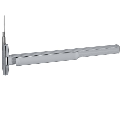Von Duprin QEL3347AEO 3 US28 LBR Grade 1 Concealed Vertical Rod Exit Device Narrow Stile Pushpad Exit Only Less Trim 36 Less Dogging Electric Latch Retraction Less Bottom Rod Satin Aluminum Clear Anodized Finish Non-Handed QEL3347AEO 3 US28 LBR