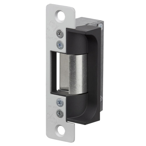 Adams Rite 7160-315-628-00 Electric Strike Electrically Locked Fail Safe For Aluminum Applications 4-7/8 x 1-1/4 Flat Faceplate with Radius Corners 12VDC Satin Aluminum Clear Anodized