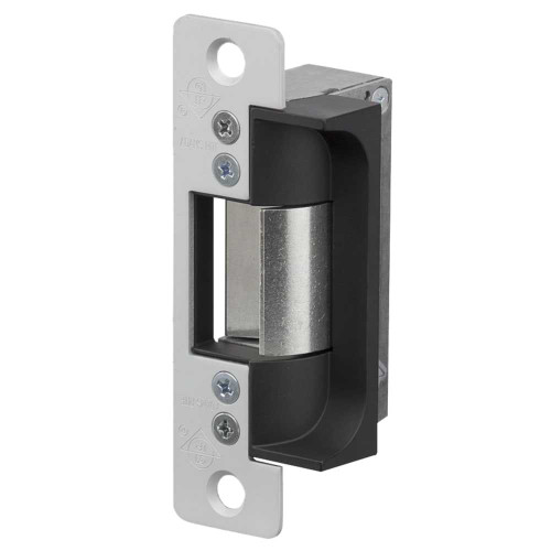 Adams Rite 7160-340-628-00 Electric Strike Electrically Unlocked Fail Secure For Aluminum Applications 4-7/8 x 1-1/4 Flat Faceplate with Radius Corners 12VAC Satin Aluminum Clear Anodized 7160-340-628-00