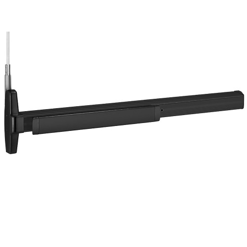 Von Duprin RXEL3347AEO 3 315 LBR Grade 1 Concealed Vertical Rod Exit Device Narrow Stile Pushpad Exit Only Less Trim 36 Hex Key Dogging Electric Latch Retraction Request to Exit Less Bottom Rod Black Anodized Aluminum Finish Non-Handed RXEL3347AEO 3 315 LBR