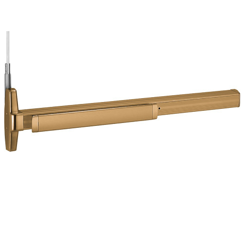 Von Duprin RXEL3347AEO 3 US10 LBR Grade 1 Concealed Vertical Rod Exit Device Narrow Stile Pushpad Exit Only Less Trim 36 Hex Key Dogging Electric Latch Retraction Request to Exit Less Bottom Rod Satin Bronze Clear Coated Finish Non-Handed RXEL3347AEO 3 US10 LBR