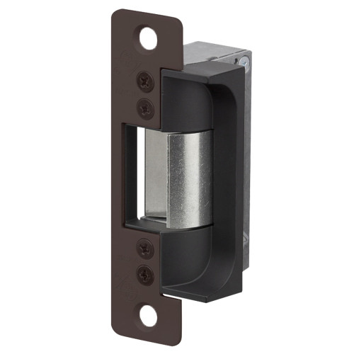 Adams Rite 7160-510-313-00 Electric Strike Electrically Unlocked Fail Secure For Aluminum Applications 4-7/8 x 1-1/4 Flat Faceplate with Radius Corners 24VDC Dark Bronze Anodized Aluminum