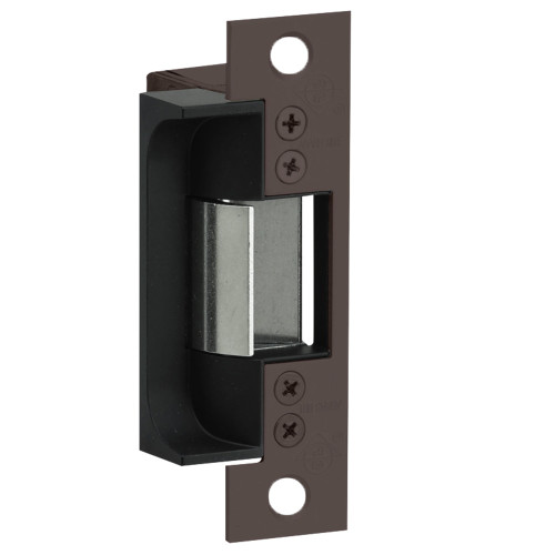Adams Rite 7170-310-313-00 Electric Strike Electrically Unlocked Fail Secure For Hollow Metal or Wood Applications 4-7/8 x 1-1/4 Flat Faceplate with Square Corners 12VDC Dark Bronze Anodized Aluminum