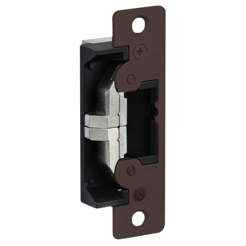 Adams Rite 7400M313 Electric Strike Field Selectable Fail Safe/Fail Secure For Aluminum Hollow Metal or Wood Applications 4-7/8 x 1-1/4 Flat Faceplate with Radius Corners 12 16 24 VAC/DC Monitored Dark Bronze Anodized Aluminum