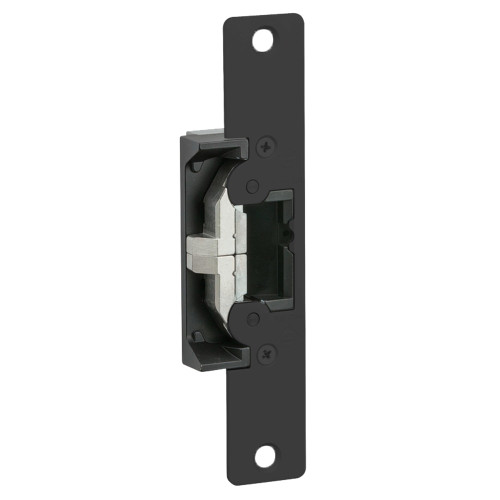 Adams Rite 7430M335 Electric Strike Field Selectable Fail Safe/Fail Secure For Aluminum Hollow Metal or Wood Applications 6-7/8 x 1-1/4 Flat Faceplate with Radius Corners 12 16 24 VAC/DC Monitored Black Anodized Aluminum