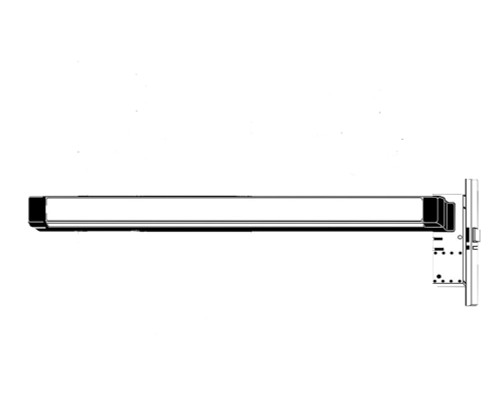 Adams Rite 8302-8036-US32D Life Safety Mortise Exit Device Wide Stile Pushpad For Hollow Metal and Wood Applications 36 In LHR Satin Stainless Steel