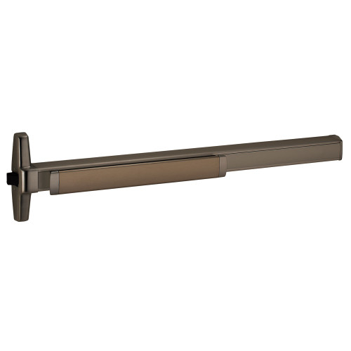 Von Duprin RXQEL35AEO 4 US10B Grade 1 Rim Exit Bar Narrow Stile Pushpad 48 Device Exit Only Quiet Motorized Electric Latch Retraction Request to Exit Switch Dark Oxidized Satin Bronze Oil Rubbed Finish Non-Handed RXQEL35AEO 4 US10B