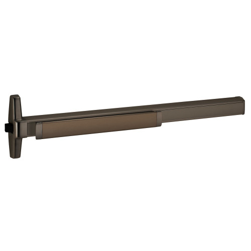 Von Duprin QEL35AEO-F 4 643E Grade 1 Rim Exit Bar Narrow Stile Pushpad 48 Fire-rated Device Exit Only Quiet Motorized Electric Latch Retraction Less Dogging Aged Bronze Finish Non-Handed QEL35AEO-F 4 643E