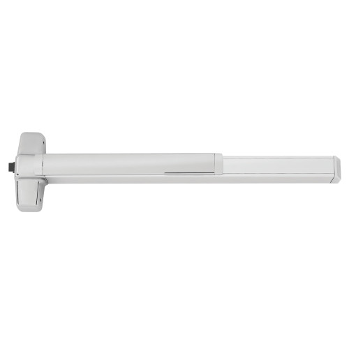 Von Duprin QEL98L-BE-17-F 4 US26 RHR Grade 1 Rim Exit Device 48 Fire Rated Classroom Less Dogging Motorized Latch Retraction 17 Lever with Blank Escutcheon 1-1/4 Mortise & Rim Bright Chrome Finish Right-Hand Reverse