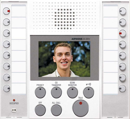 Aiphone AX-8MV-W Audio/Video Master Station Wall Or Desk Mount White AX-8MV-W