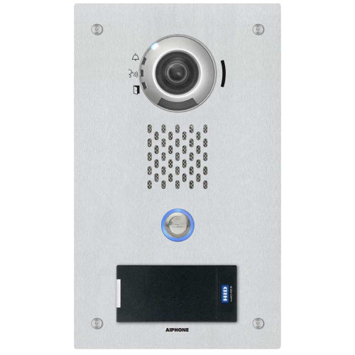 Aiphone AX-DVF-P Flush Mount Video Door w/HID ProxPoint Plus Card Reader Vandal and Weather Resistant Fixed Camera Stainless Steel Faceplate AX-DVF-P