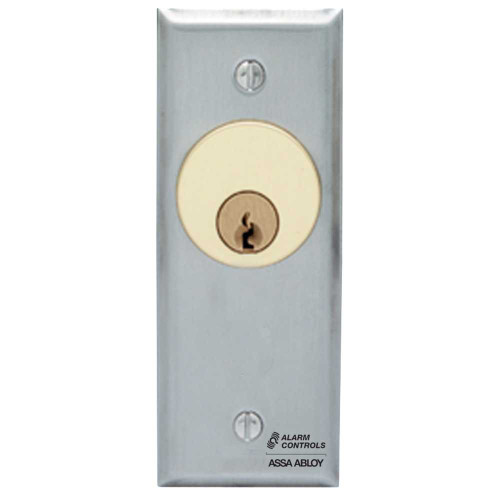 Alarm Controls MCK-1 Keyswitch Narrow Stile SPDT Momentary Satin Stainless Steel MCK-1