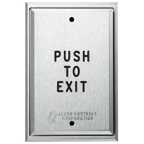 Alarm Controls PS5-111 Push Plate Single Gang Pneumatic Time Delay 2-60 Sec PUSH TO EXIT Black Fill Aluminum