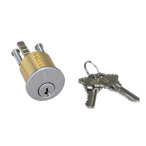 Alarm Lock CER-12345 ETDL Series Standard Rim Cylinder 2 Cut Keys Satin Chrome Finish CER-12345