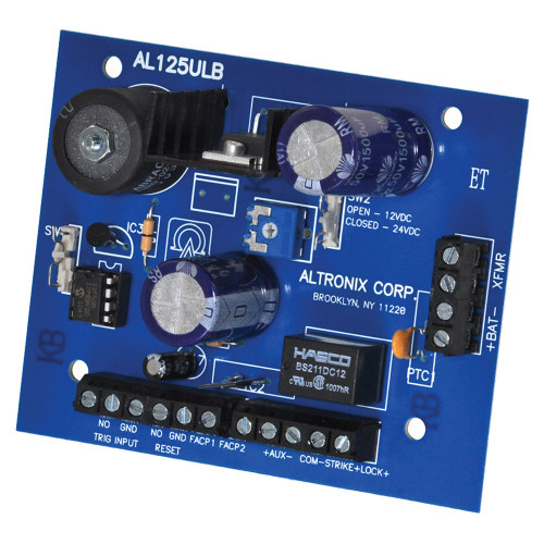 Altronix AL125ULB Power Supply Board 24VAC 40VA from UL Listed Class 2 Transformer 2 PTC Outputs 12/24VDC at 1A 