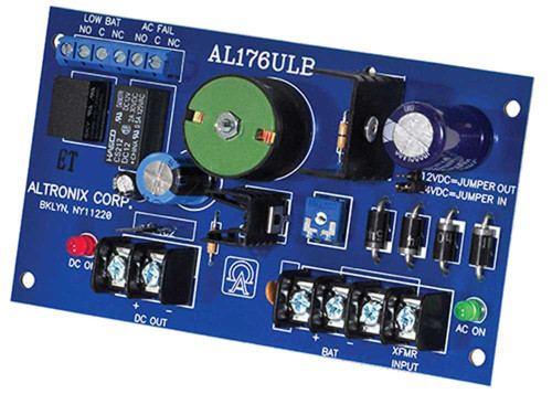 Altronix AL176ULB Switching Power Supply Board 28VAC 56VA from UL Listed Class 2 Transformer Single PTC Output 12/24VDC at 175A AL176ULB