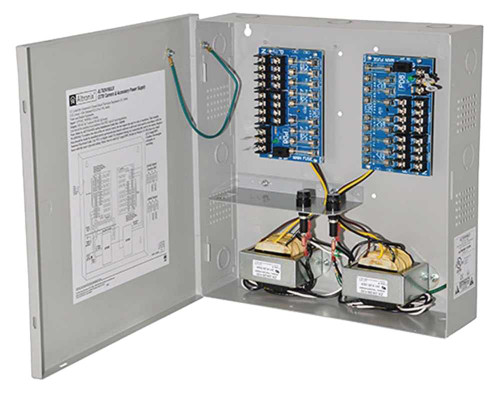 Altronix ALTV2416ULX CCTV Power Supply Input 115VAC 50/60Hz at 18A 16 Fuse Protected Outputs 24VAC at 7A or 28VAC at 6A Grey Enclosure ALTV2416ULX